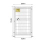 PUERTA METÁLICA PARA CERRAMIENTO DE VALLA PLEGADA 0,80 X1,5METRO LACADA VERDE CON PLACAS DE ANCLAJE