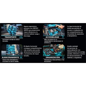 CARRO MAKITA MAKTRAK COMPLETO (7pzs) CON RUEDAS