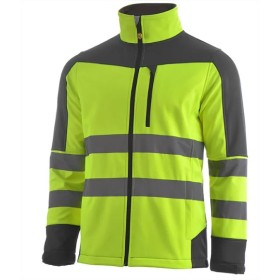 CHAQUETA SOFTSHELL TB ECLIPSE HV ALTA VISIBIILIDAD GRIS/FLÚOR TALLA XXL