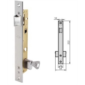 CERRADURA DE EMBUTIR CVL 1975T/5 entrada de17mm SÓLO RESBALÓN