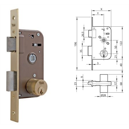 CERRADURA YALE 5060HL DE EMBUTIR
