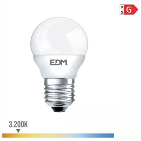 BOMBILLA LED EDM E27 Ø45x76mm 5W 3200K 400Lm DE LUZ CÁLIDA ref. 98321