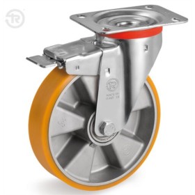 RUEDA TELLURE ROTA Ø125mm 220Kg GIRATORIA+FRENO ref. 656503