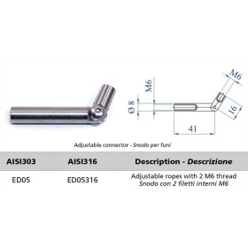 RÓTULA INOXIDABLE INDIA DE M6-M6 ref. ED05316