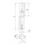 PERNIO PERFIL GOTA ESTEBRO REGULABLE CON BOLA 23x150 ref. 620