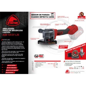 AMOLADORA 18V Ø125 AGB 125 DT DE 3 velocidades ref.1.4413