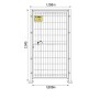 PUERTA METÁLICA PARA CERRAMIENTO DE VALLA PLEGADA 1 X 2 METROS CINCADA CON PLACAS DE ANCLAJE