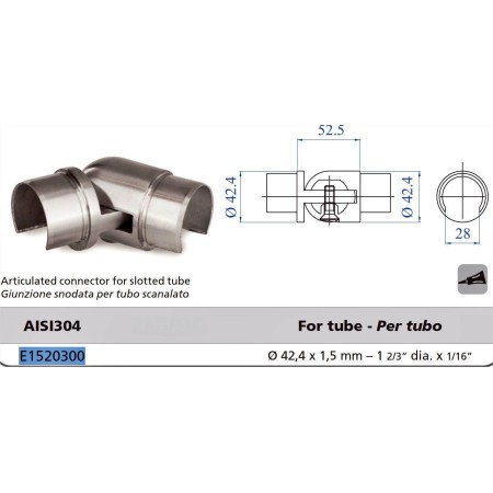 CODO ARTICULADO Ø42,4mm PARA TUBO RANURADO ref. E1520300