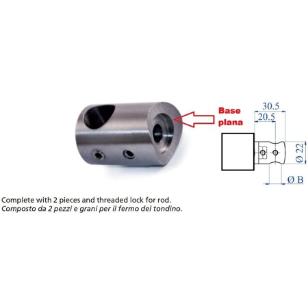 SUJETA VARILLA EN ACERO INOXIDABLE PARA PLANO ref. E00692