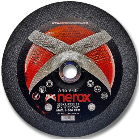 DISCO ABRASIVO NEROX Ø230x1,9x22 ref. A46V-BF