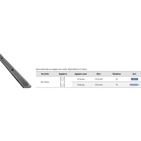 PLETINA PUNZONADA ARTEFERRO 40x8x2000mm ROMBO 16x16 ref. 1853/94