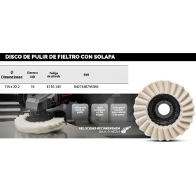 DISCO DE LAMINAS PARA PULIDO GRINDING Ø115X22mm ref. 8110.143