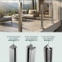 PILAR INOXIDABLE DE 2 CANALES 50x50x15x1000mm INTERMEDIO "H"