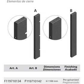 ELEMENTOS DE CIERRE PARA ARTEFERRO SHIELD DE 1100mm (2uds) ref. F119710134+F119710142