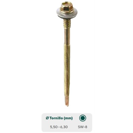 TORNILLO LOTU CF-SANDAL CON ARANDELA P-16 Ø5,5/6,3x130mm (€/100uds)
