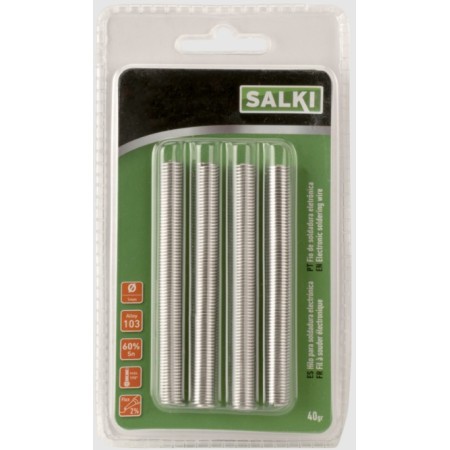 ESTAÑO PARA SOLDADURA SALKI EN BLISTER DE 4uds (40gr)