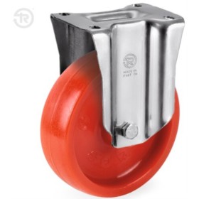 RUEDA TELLURE ROTA Ø80mm 180Kg NYLON ROJO TEMINSA FIJA ref. 685101RED