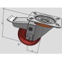 RUEDA TELLURE ROTA Ø80mm 180Kg NYLON ROJO TEMINSA CON FRENO ref. 686801RED
