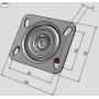 RUEDA TELLURE ROTA Ø100 200Kg NYLON ROJO TEMINSA GIRATORIA ref. 684502RED