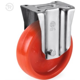 RUEDA TELLURE ROTA Ø100mm 200Kg NYLON ROJO TEMINSA FIJA ref. 685102RED