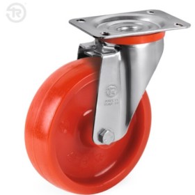 RUEDA TELLURE ROTA Ø125mm 220Kg NYLON ROJO TEMINSA GIRATORIA ref. 684503RED