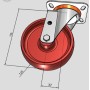 RUEDA TELLURE ROTA Ø125mm 220Kg NYLON ROJO TEMINSA GIRATORIA ref. 684503RED