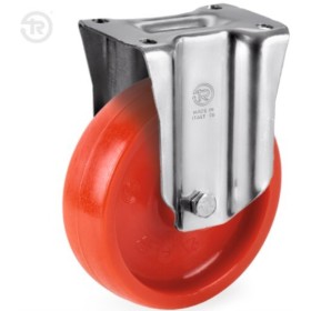 RUEDA TELLURE ROTA Ø125mm 220Kg NYLON ROJO TEMINSA FIJA ref. 685103RED