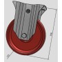 RUEDA TELLURE ROTA Ø125mm 220Kg NYLON ROJO TEMINSA FIJA ref. 685103RED