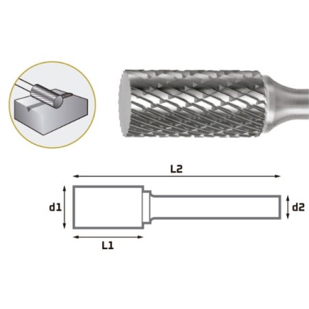 FRESA ROTATIVA GILLCUT CILÍNDRICA Ø10mm ref. 52VA600
