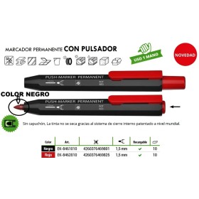 MARCADOR PERMANENTE NEGRO NOVATOOLS EXPERT CON PULSADOR ref. 3C26-EK-8461010