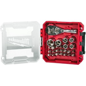 ESTUCHE MILWAKEE CARRACA Y LLAVES 1/4 25pzs ref. 4932499470