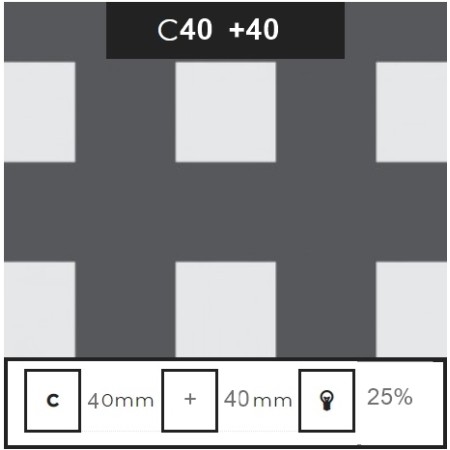 CHAPA PERFORADA AGUJERO CUADRADO DE 40X40MM, CALLE DE 40MM, ESPESOR 1,5MM DE 2000X1000*GALVANIZADA
