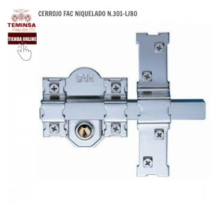 CERROJO FAC ONLINE NIQUELADO N.301-L80