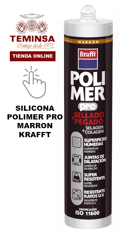 Siliconas y Selladores SILICONA POLIMER PRO MARRON KRAFFT Teminsa Tienda Online