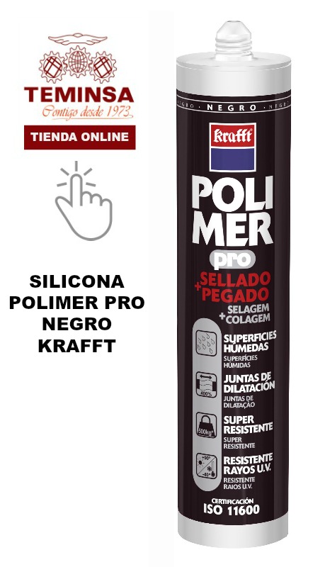 Siliconas y Selladores SILICONA POLIMER PRO NEGRO KRAFFT Teminsa Tienda Online