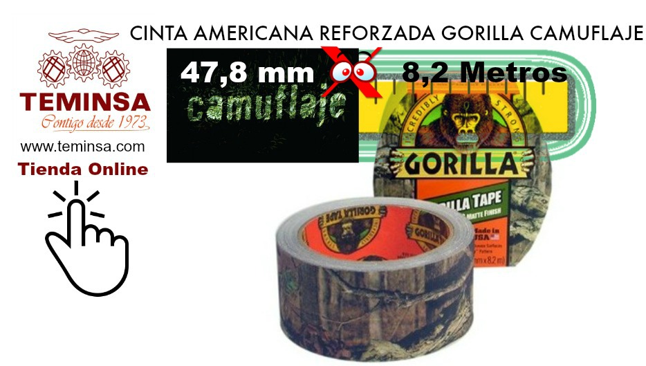 CINTA AMERICANA REFORZADA GORILLA DE 8.23M.X47.8MM CAMUFLAJE Teminsa Online