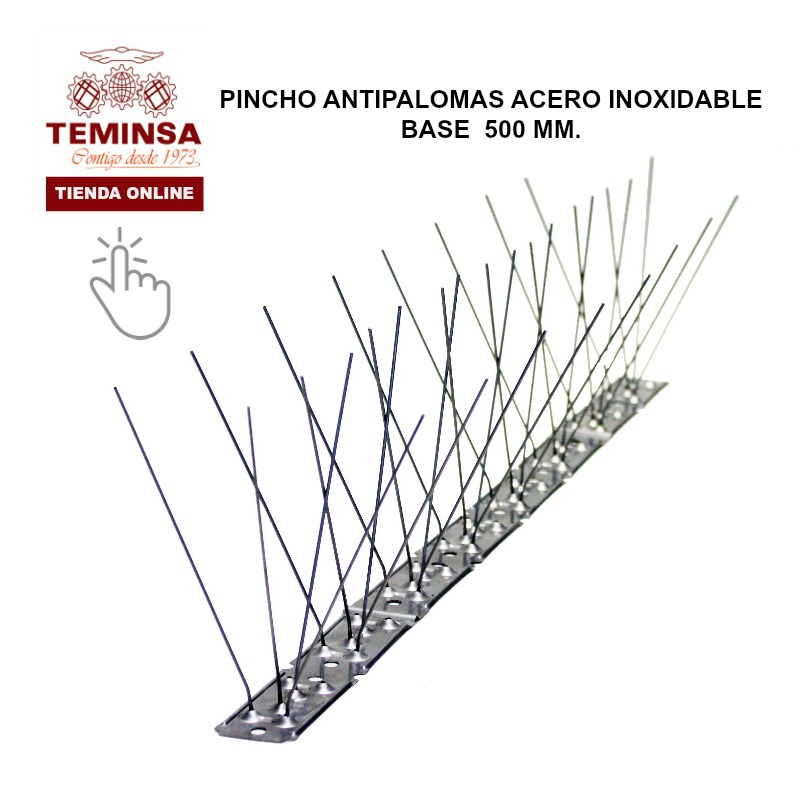 PINCHO ANTIPALOMAS ACERO INOXIDABLE BASE DE 500 MM. Teminsa Tienda Online