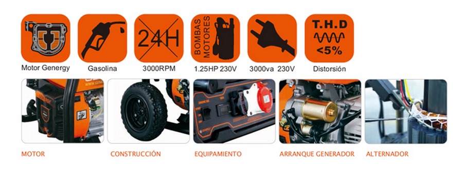 Generador gasolina Motor Genergy Teminsa online