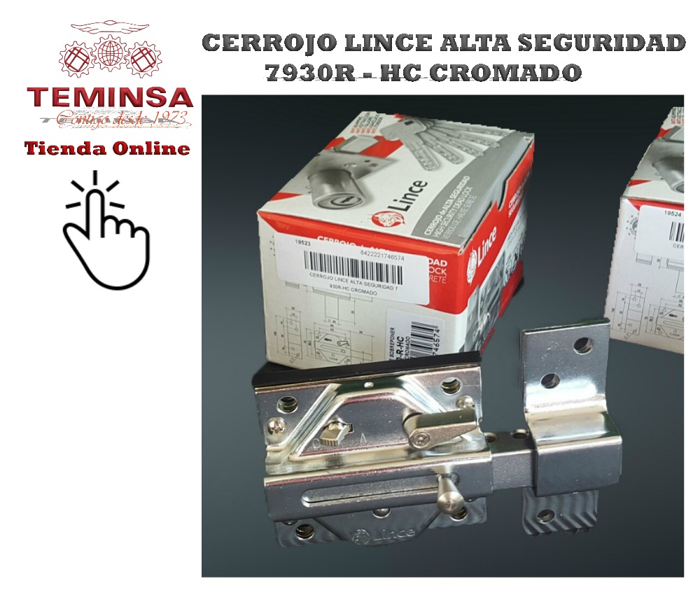 Cerrojo de Alta Seguridad Lince 7930R HC Cromado Teminsa Tienda Online